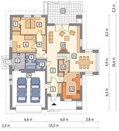 Проект двухэтажного особняка природной расцветки