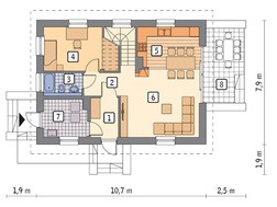 Проект жилого дома с интересным кирпичным декором