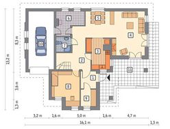 Проект красивого жилого дома с большой гостиной