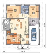 Проект жилого дома с мансардой на один этаж