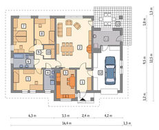 Проект одноэтажного коттеджа в естественных оттенках