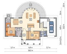 Великолепный дом с большим эркером