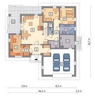 Проект интересного жилого дома с мансардой