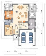 Проект красивого жилого дома с двумя верандами