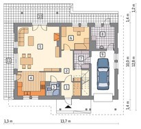 Оригинальный коттедж на два этажа