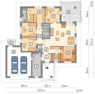 Проект одноэтажного коттеджа на 2 авто