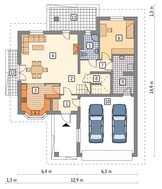 Проект привлекательного загородного дома с гаражом на 2 два авто