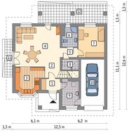 Проект стильного красочного двухэтажного дома