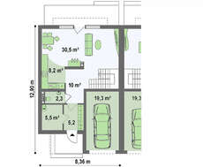 Проект дома на две семьи в стиле модерн