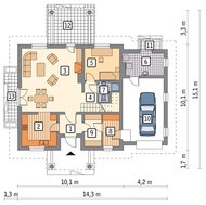 Двухэтажный дом в классическом стиле с колоннами