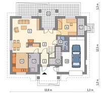 Проект аккуратного дома с тремя балконами