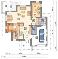 Проект необычного дома на два этажа