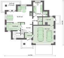 Проект интересного двухэтажного коттеджа