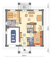 Проект интересного дома с полукруглыми окнами