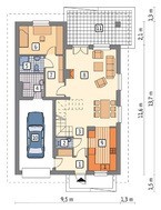 Проект красивого жилья с высокой крышей