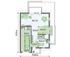 Проект дома hi-teсh с гаражом