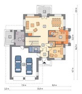 Проект интересного дома гармоничного окружающему ландшафту