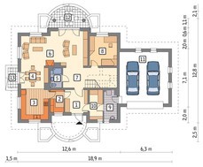 Проект великолепного особняка с полукруглыми балконами