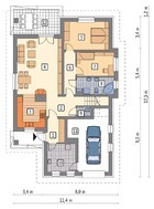 Одноэтажный коттедж с камином