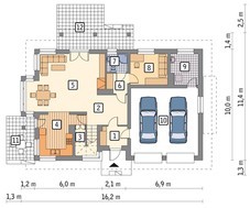 Проект двухэтажного коттеджа со светлой гостиной