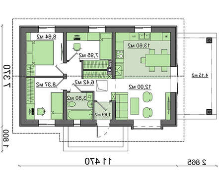 Проект удобного маленького одноэтажного дома