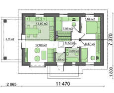 Проект удобного маленького одноэтажного дома