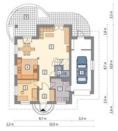 Проект жилого дома с полукруглыми террасами