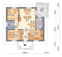 Проект жилого дома декорированного деревом