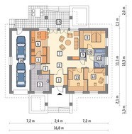 Проект аккуратного дома с гаражом на 2 авто