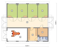 Проект конюшни с комнатой отдыха и гаражом