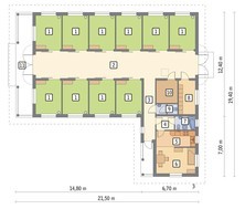 Проект конюшни на 10 особей с жилой пристройкой
