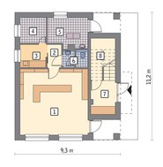 Двухэтажное здание универсального назначения с жилым помещением