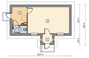 Проект здания небольшого торгового комплекса