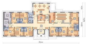 Проект здания для пансионата или проживания туристов