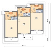 Проект здания на три торговых помещения