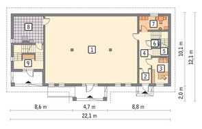 Здание торгового комплекса на 2 этажа