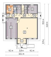 Проект двухэтажного торгового комплекса с жилым помещением