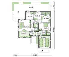 Проект 1 этажного жилого дома с террасой