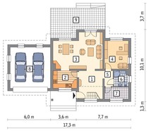Проект жилого дома с гаражом на две машины