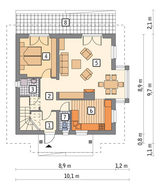 Проект двухэтажного дома с красивым эркером