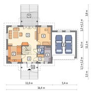 Проект двухэтажного жилого дома с цокольным этажом