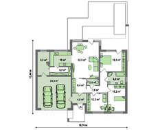Современный 1-этажный дом с плоской крышей