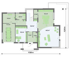 Проект просторной двухэтажной усадьбы в современном стиле с плоской крышей