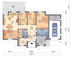 Проект просторного жилого дома с камином