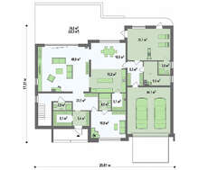 Проект шикарной современной усадьбы с четырехскатной кровлей