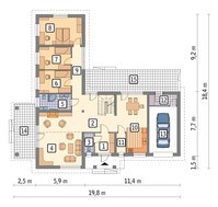 Проект красивого дома декорированного натуральным камнем