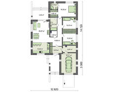 Проект одноэтажного красивого жилого дома