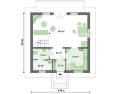 Приятный проект дачного коттеджа