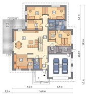 Проект запоминающегося двухэтажного дома на 7 спален