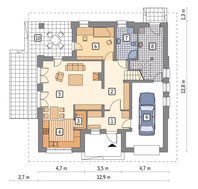 Проект жилого дома с крышей необычной формы